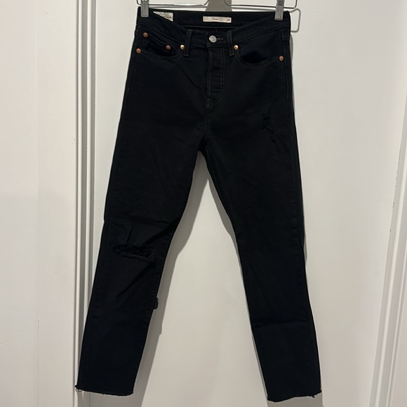 LEVIS WEDGIE ICON FIT HIGH WAIST RIPPED JEANS WITH RAW HEM - Picture 2 of 14